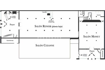 Plano de los salones Renoir, Cezanne y Monet del Palacio San Miguel